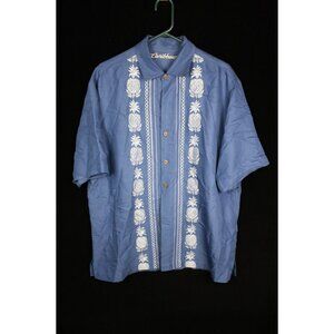 Caribbean Mens Large Blue Button-Down Shirt